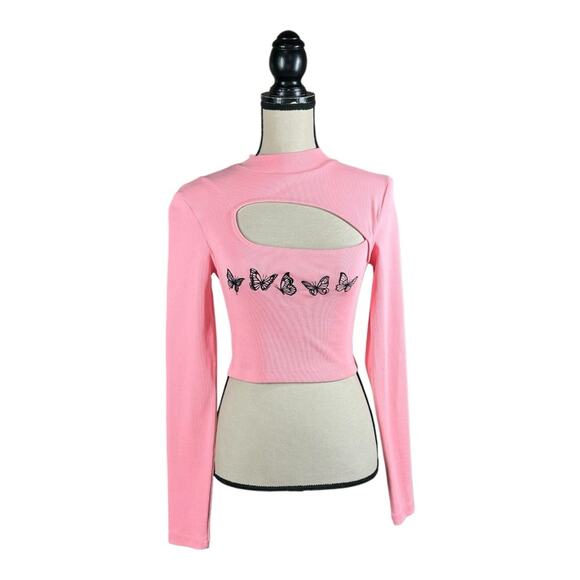 Urban Outfitters Butterfly Cutout Crop Top - Picture 2 of 5